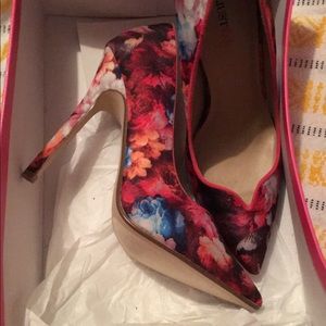 Pink floral heels